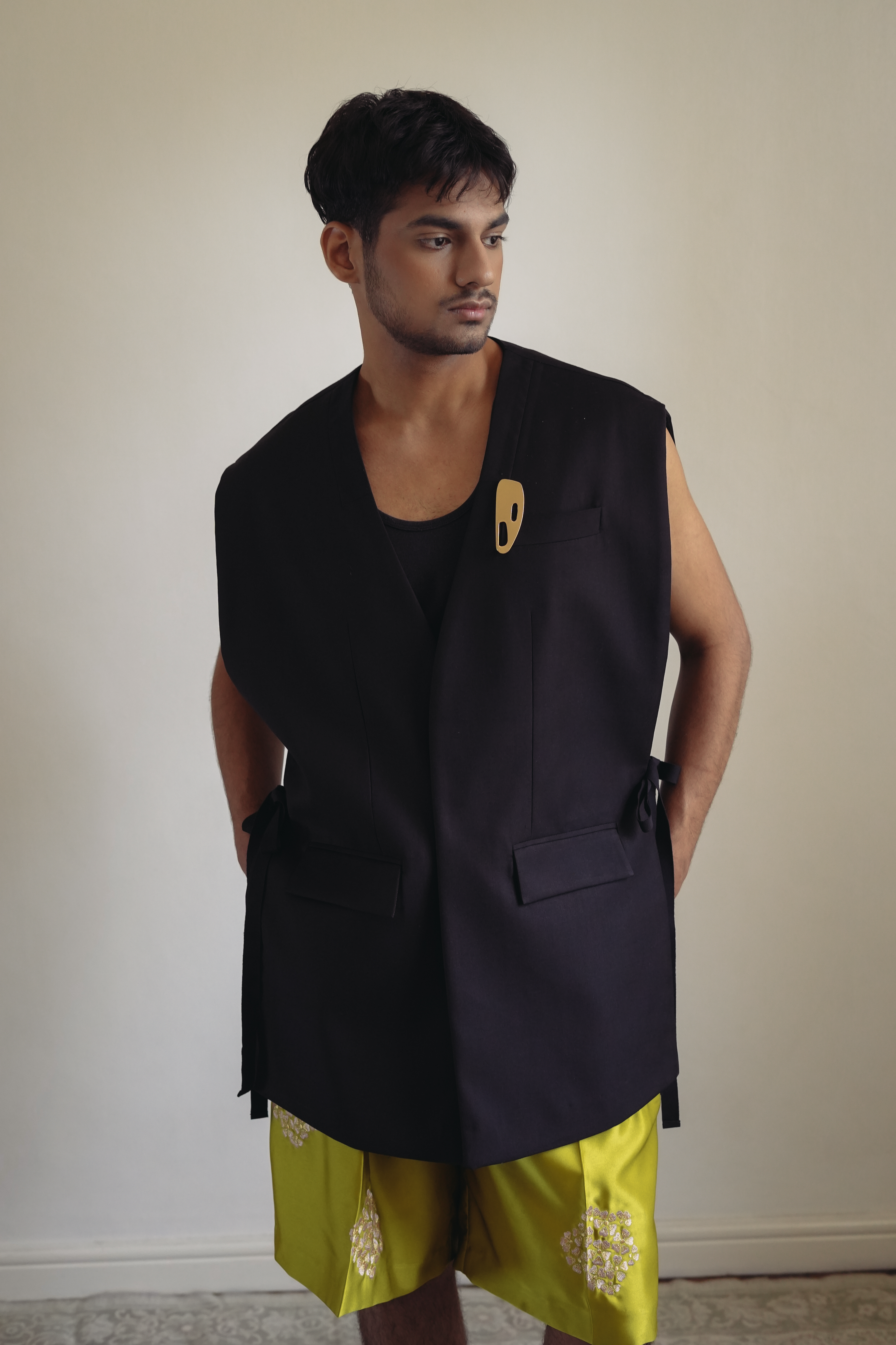 Grosgrain Oversized Cashmere Wool Vest