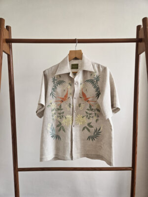Oatmeal Chinoiserie Linen Shirt