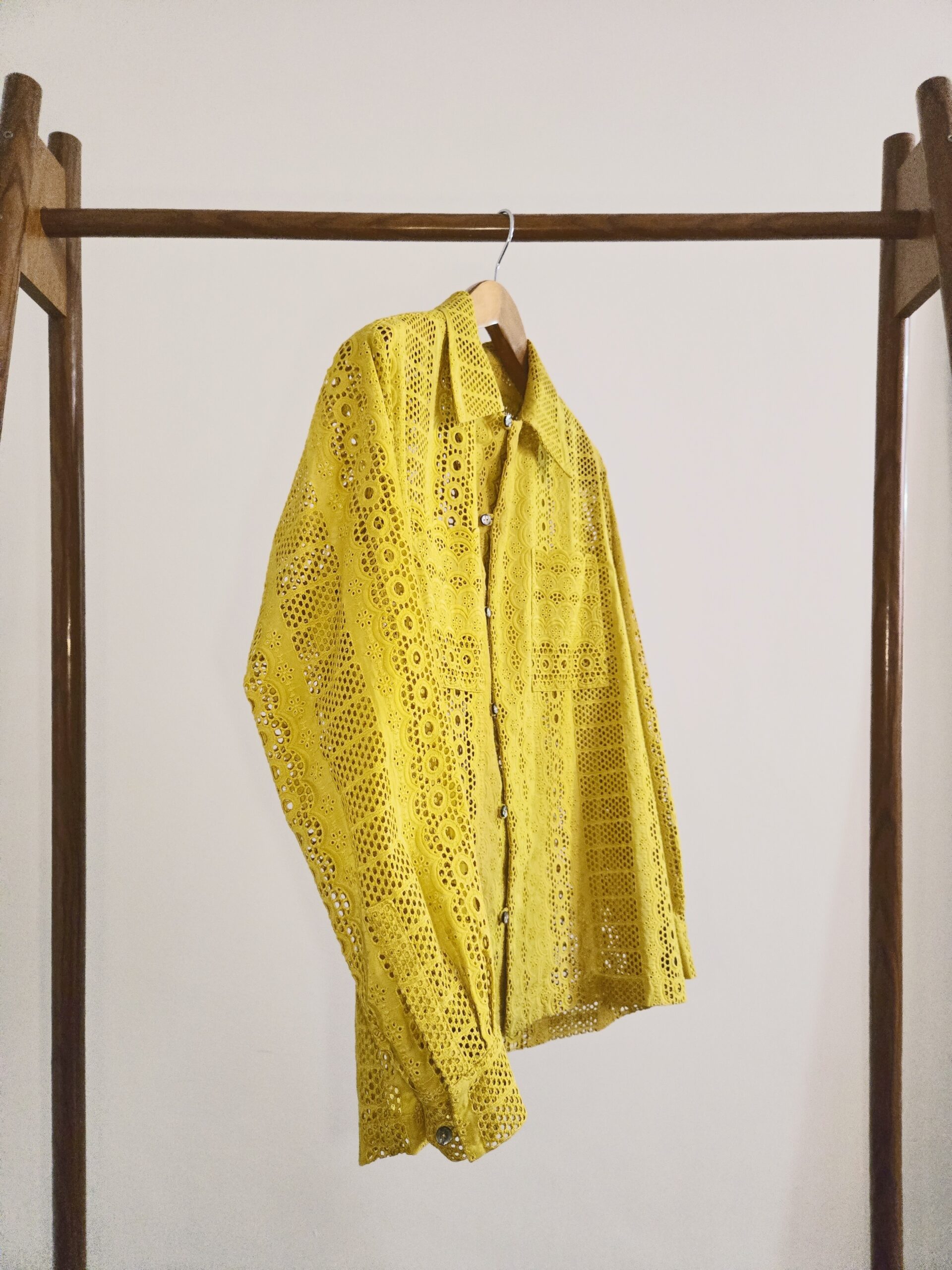 Scallop Eyelet Long Sleeve Shirt