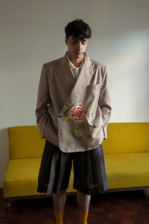 Embroidered Flower Full Canvas Suiting