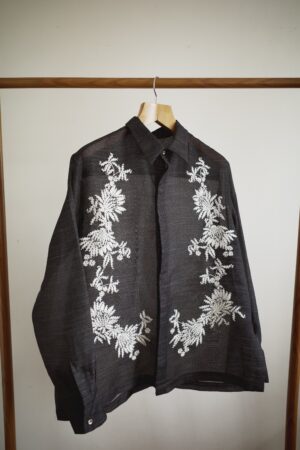 Summer Floral Beaded Long Sleeve Shirt